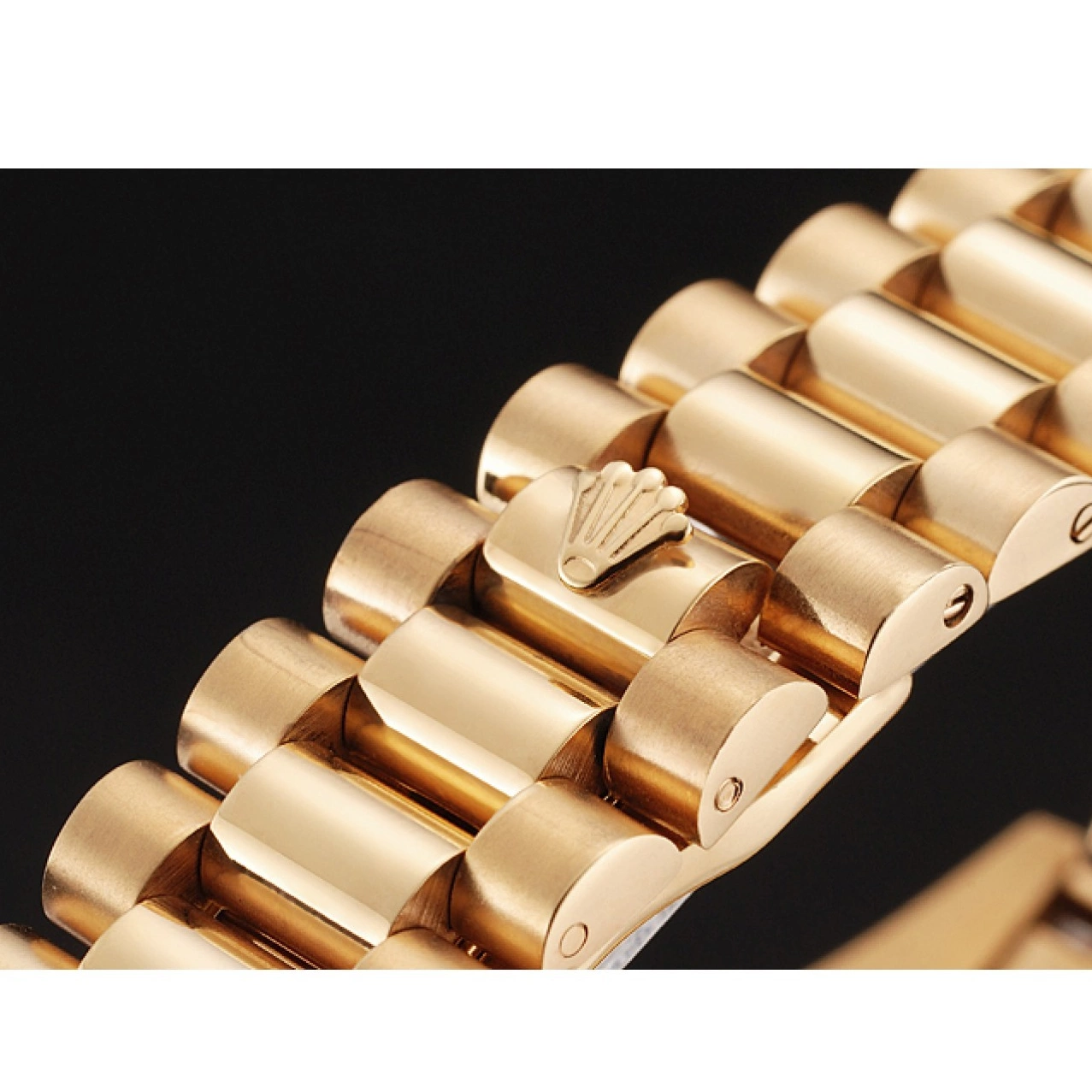 Aaa replica watch Dial Pave Bezel Date And Rolex Gold And Day Bracelet Swiss Case Diamond 0724
